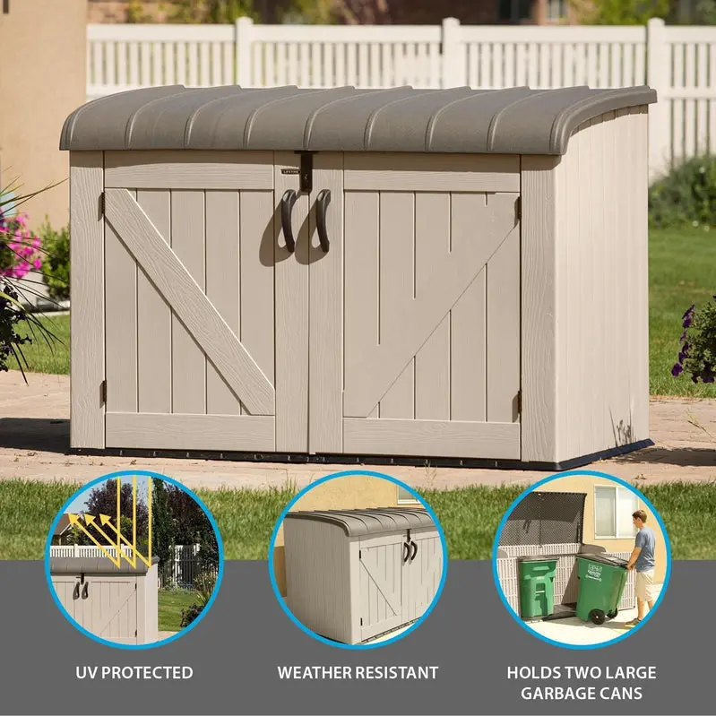 Lifetime Horizontal Resin Storage Shed – 75-Cubic-Foot Capacity (Model 60170)