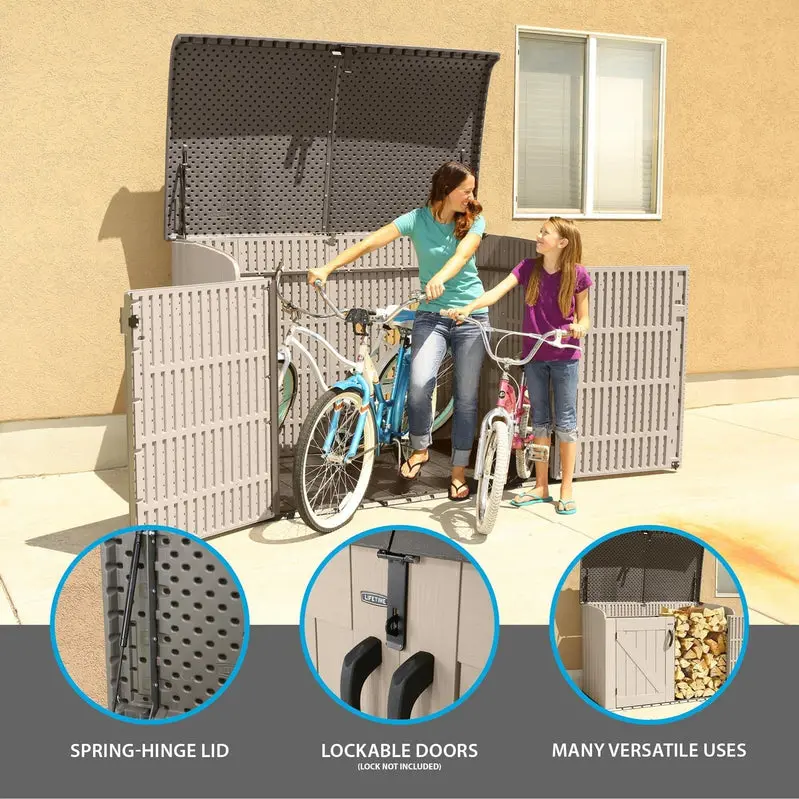 Lifetime Horizontal Resin Storage Shed – 75-Cubic-Foot Capacity (Model 60170)