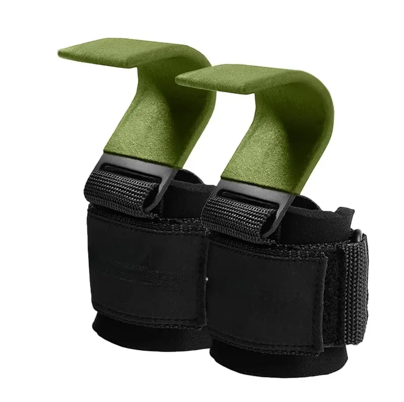 Lifting Hook Set with Wrist Support – Ergonomic Neoprene-Gripped Metal Hooks