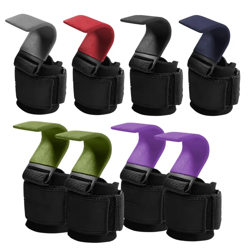 Lifting Hook Set with Wrist Support – Ergonomic Neoprene-Gripped Metal Hooks