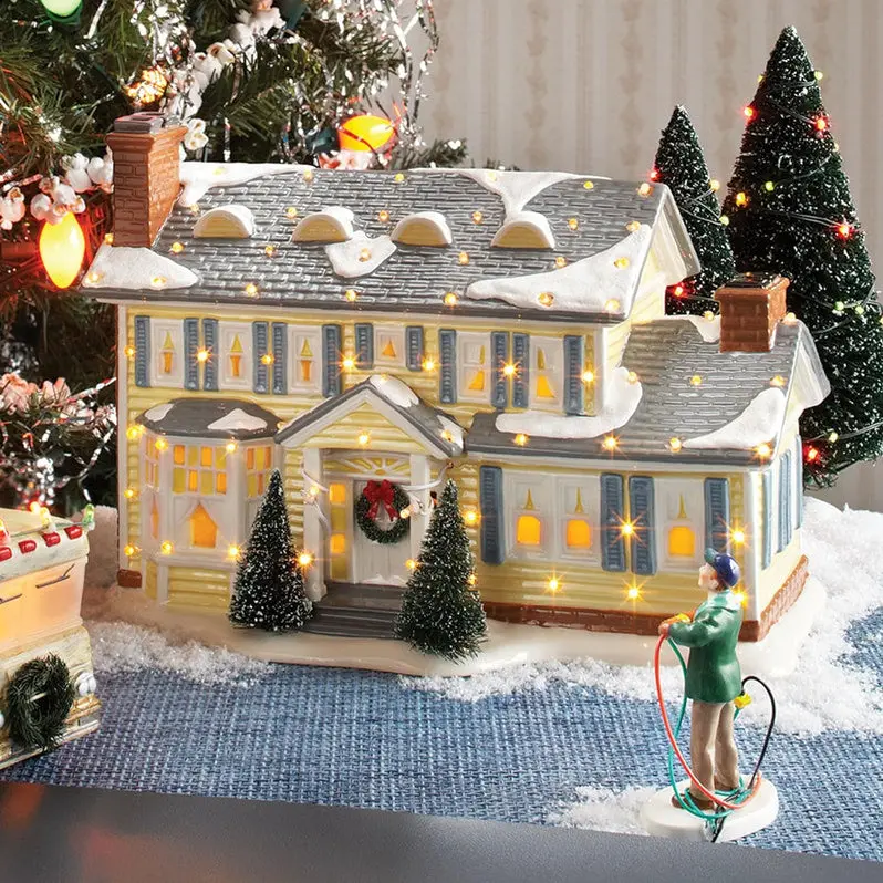Lighted Snow Village Griswold House Ornament – National Lampoon's Christmas Vacation Themed Decor