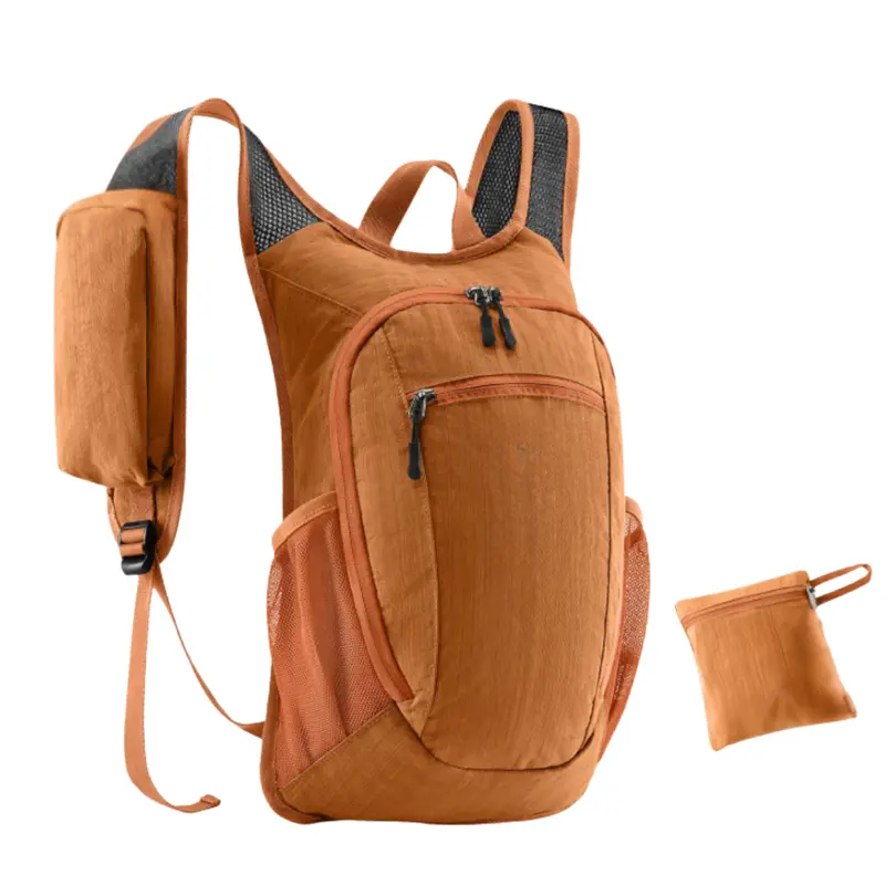 Lightweight 10-Liter Foldable Hiking Backpack with Chest Stabilizer and Accessory Pockets