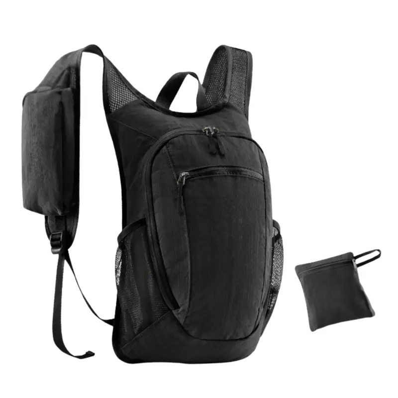 Lightweight 10-Liter Foldable Hiking Backpack with Chest Stabilizer and Accessory Pockets