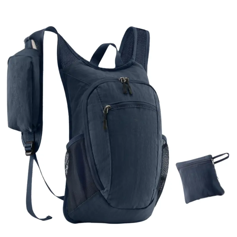 Lightweight 10-Liter Foldable Hiking Backpack with Chest Stabilizer and Accessory Pockets