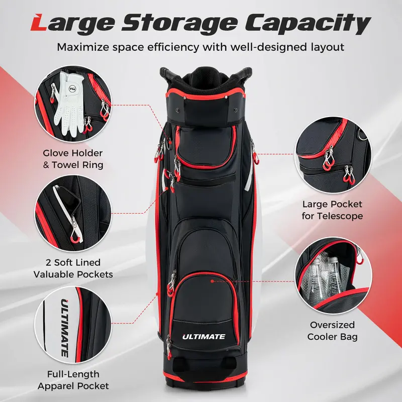 Lightweight 14-Way Golf Bag – Compact Travel-Friendly Club Carrier with Dual Straps