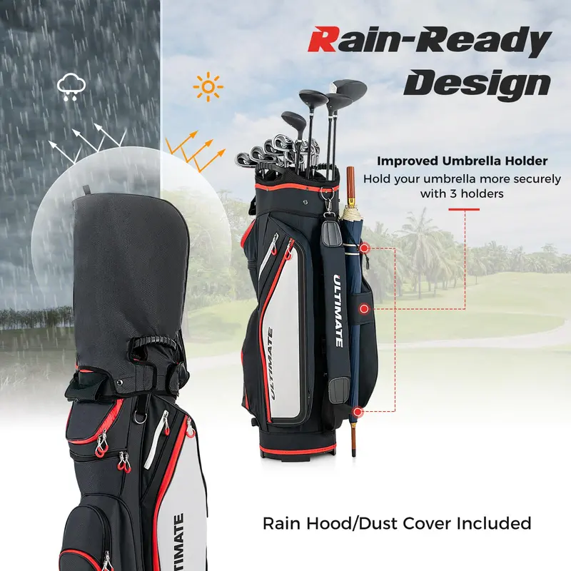 Lightweight 14-Way Golf Bag – Compact Travel-Friendly Club Carrier with Dual Straps