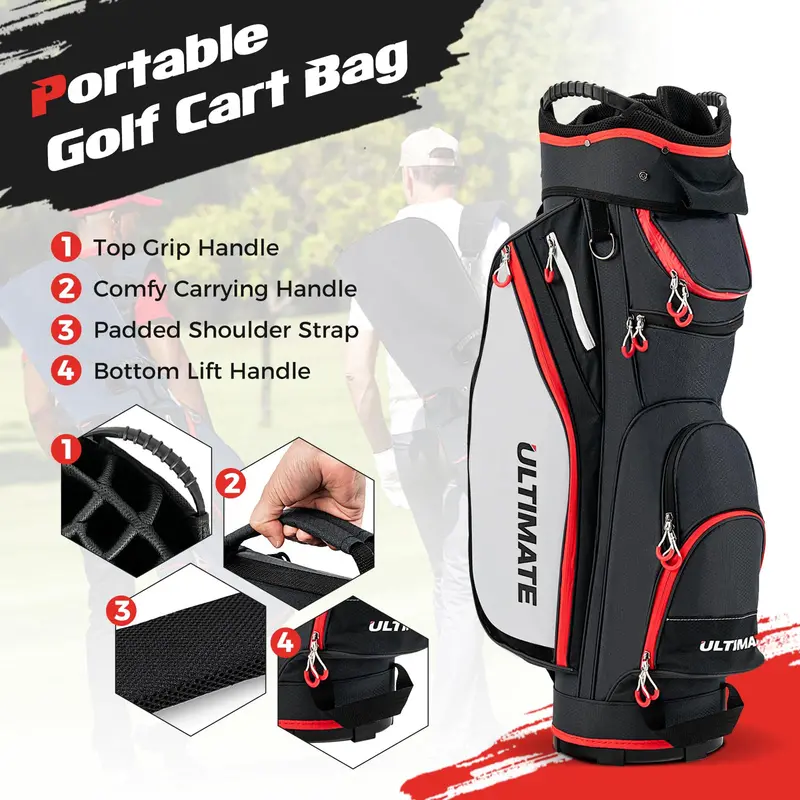 Lightweight 14-Way Golf Bag – Compact Travel-Friendly Club Carrier with Dual Straps