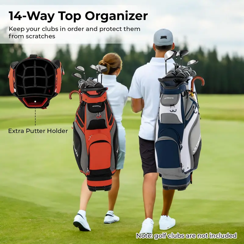 Lightweight 14-Way Golf Cart Bag with Full-Top Organizer Compartments 2
