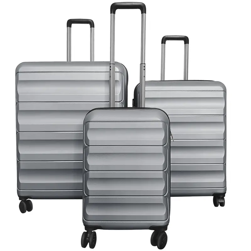 Lightweight 3-Piece Hardshell Spinner Luggage Set — 20/24/28 Inch (Wide Cross Stripe Design)