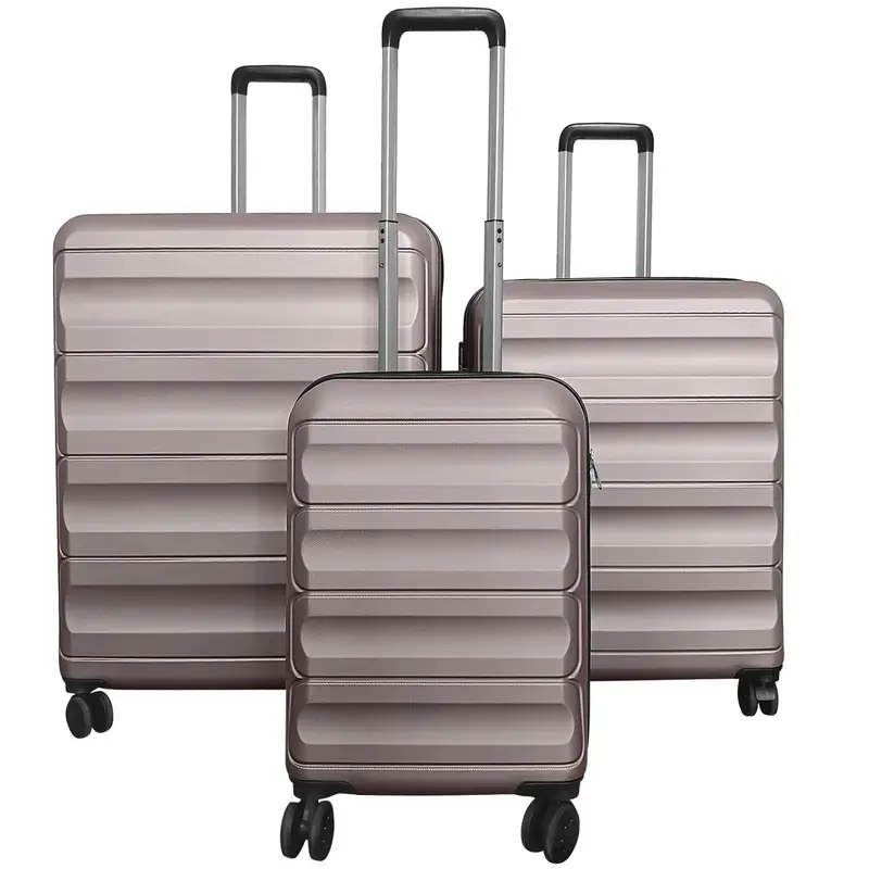 Lightweight 3-Piece Hardshell Spinner Luggage Set — 20/24/28 Inch (Wide Cross Stripe Design)