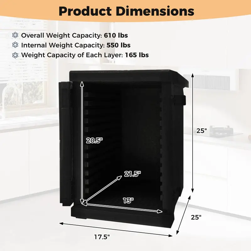 Lightweight 91-Qt Food Warmer/Cooler with Front Access Door and Durable Sealing Strips