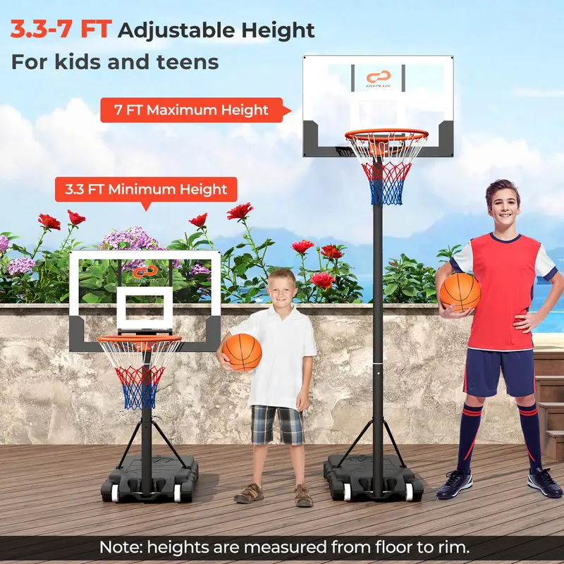 Lightweight Adjustable Kids’ Basketball Goal (3.3 FT to 7 FT)