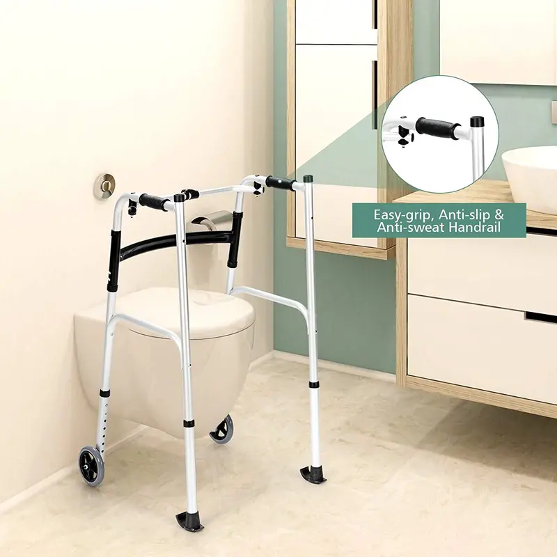 Lightweight Aluminum Foldable Walker – Durable Rehab Support Frame