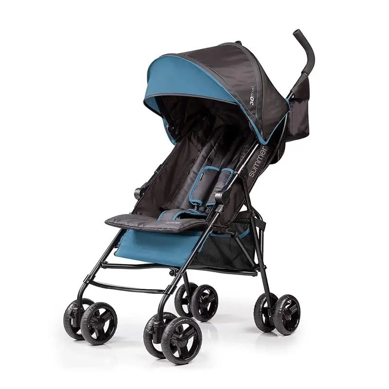 Lightweight Convenience Stroller – Blue/Black Foldable Infant Carrier for Easy Transport 2