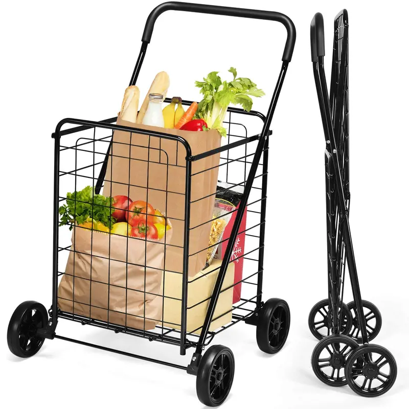 Lightweight Folding Shopping Cart – Wheeled Grocery Trolley for Easy Transport 2