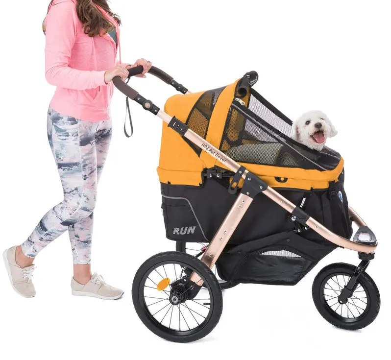 Lightweight Pet Jogging Stroller with One-Hand Fold, Zipper-Free Entry, and All-Terrain Rubber Wheels (Green Camo)