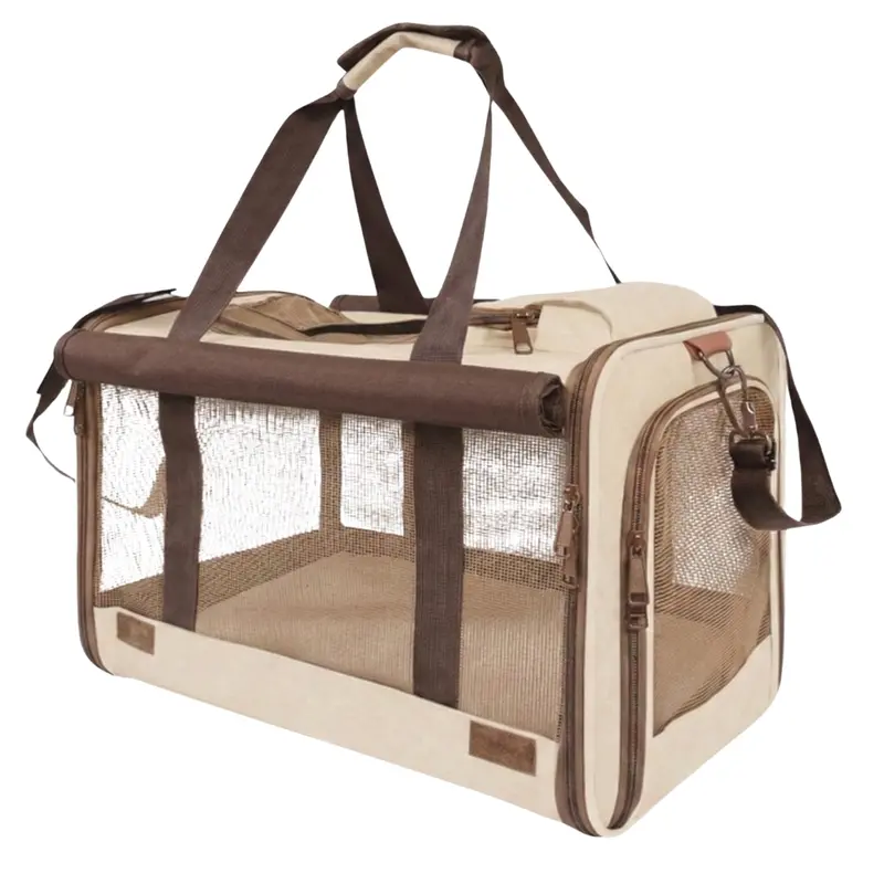 Lightweight Soft-Sided Pet Carrier with Dual Entry & Breathable Mesh