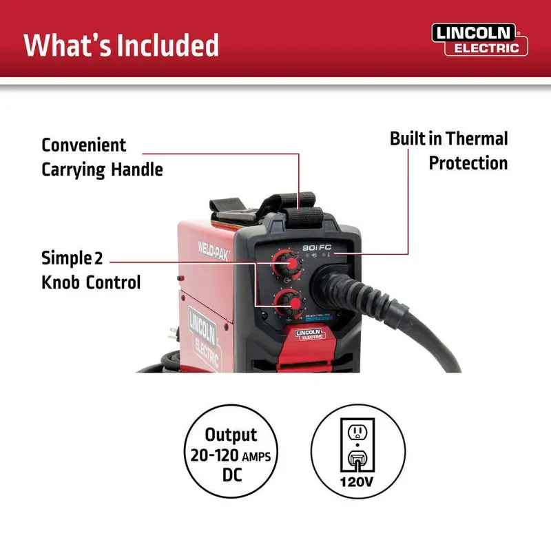 Lincoln Electric WELD-PAK 90i FC Flux-Cored Welder – No-Gas, Wire-Feed Design (K5255-1)