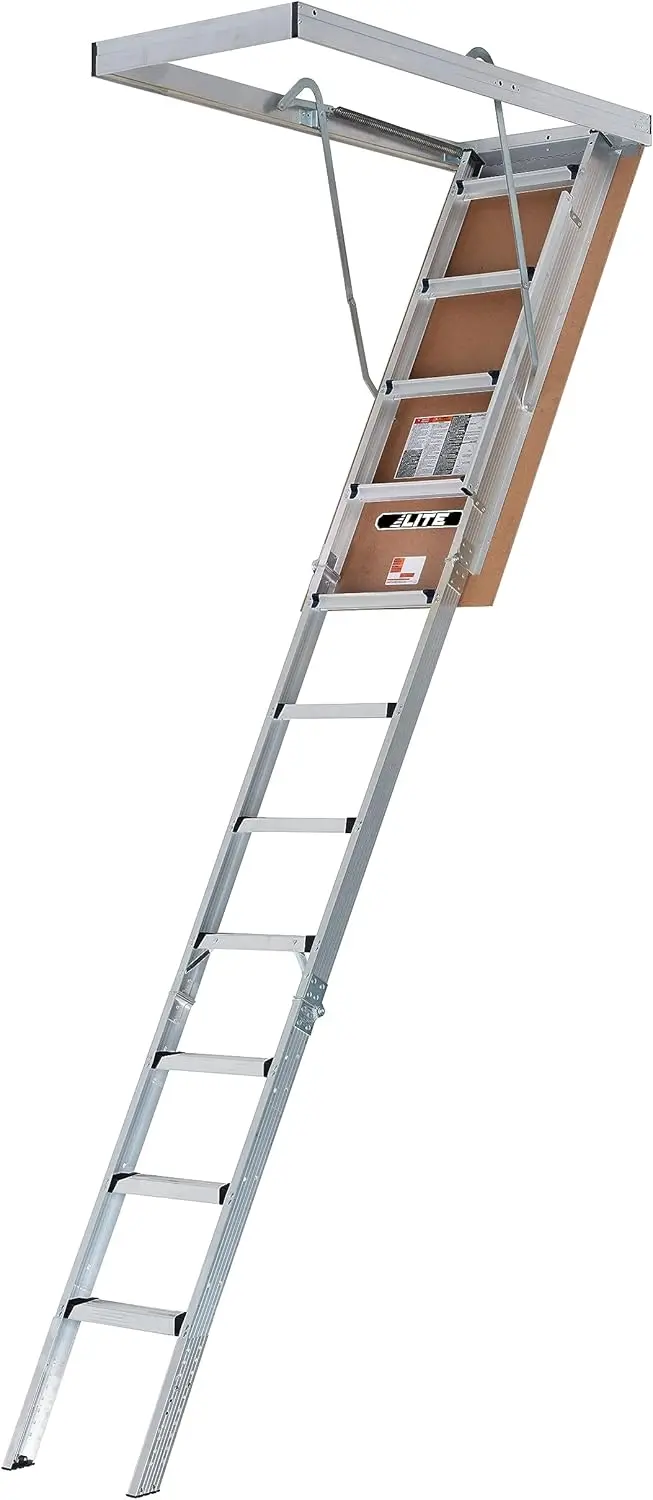 LITE 10-Foot Aluminum Attic Ladder – Type IAA Duty Rating, 375 lb Capacity