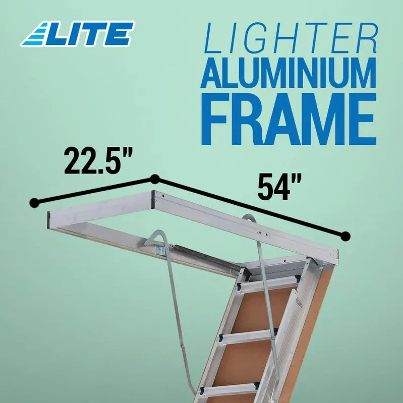LITE 10-Foot Aluminum Attic Ladder – Type IAA Duty Rating, 375 lb Capacity