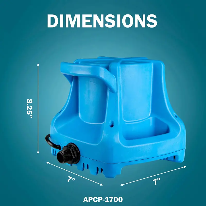 Little Giant 1745 GPH Automatic Pool Cover Pump – Submersible Safety Drain for Winter or Rainy Season 2