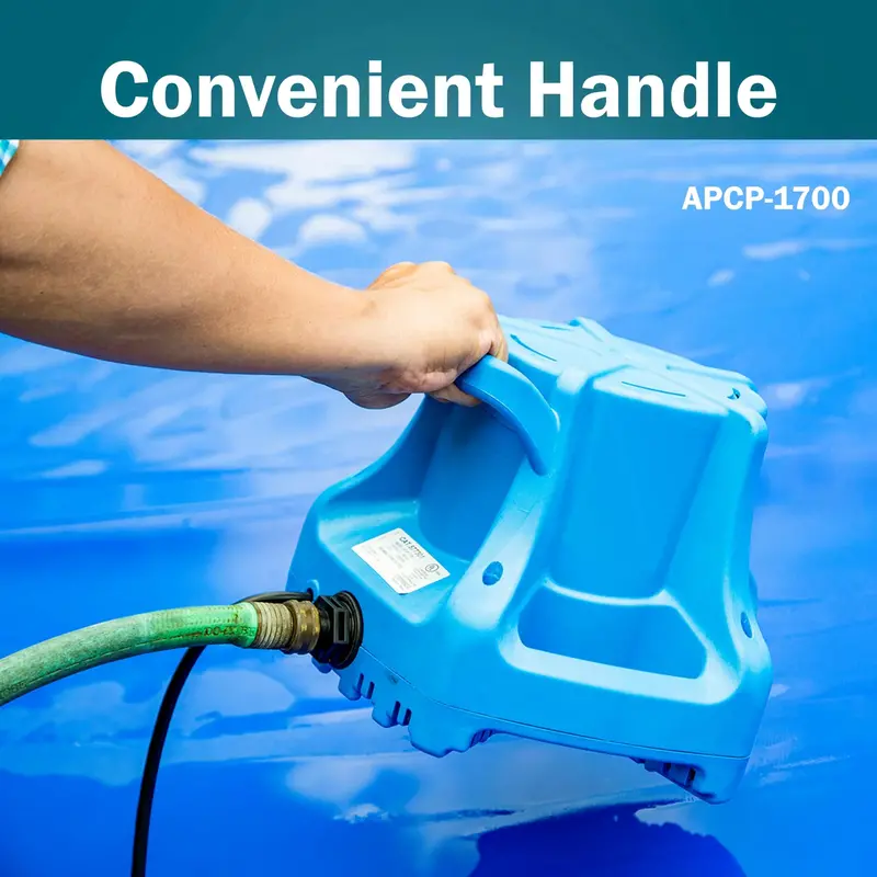 Little Giant 1745 GPH Automatic Pool Cover Pump – Submersible Safety Drain for Winter or Rainy Season
