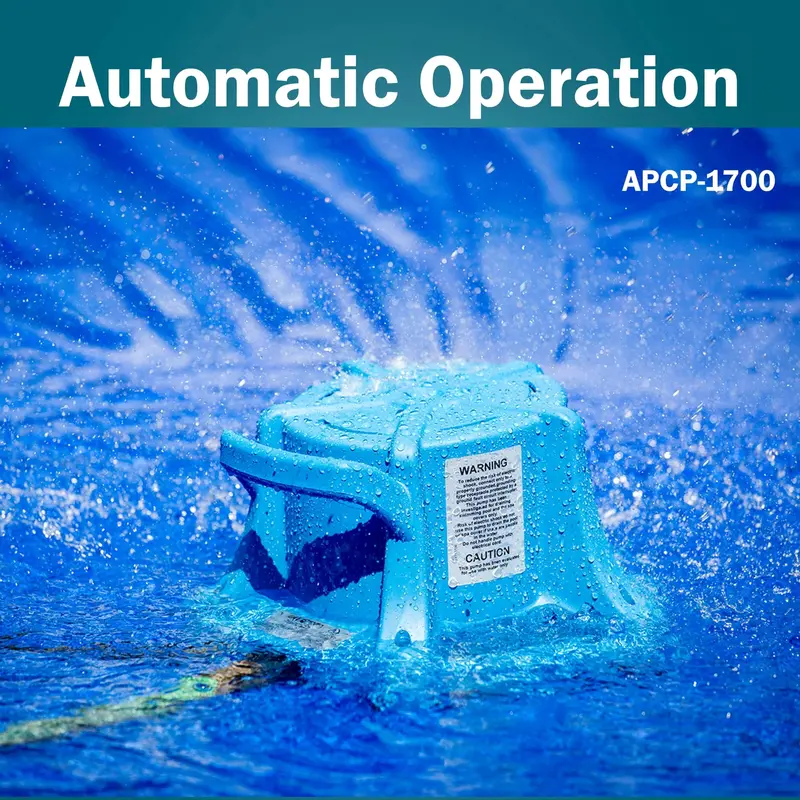 Little Giant 1745 GPH Automatic Pool Cover Pump – Submersible Safety Drain for Winter or Rainy Season