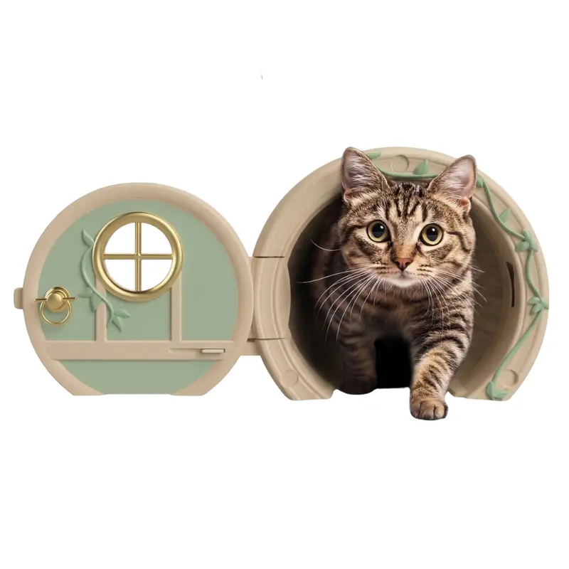 Lockable Flapless Cat Door – Secure Knob-Controlled Entry for Interior Doors