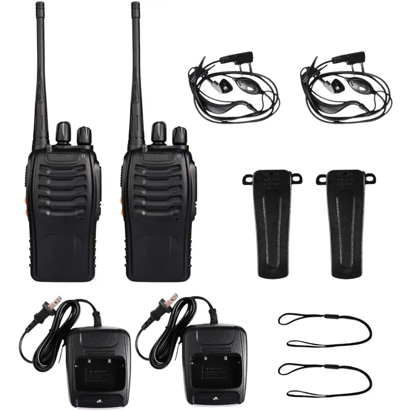 Long-Range Rechargeable Walkie Talkies with Built-in Flashlights and Included Earpieces 2