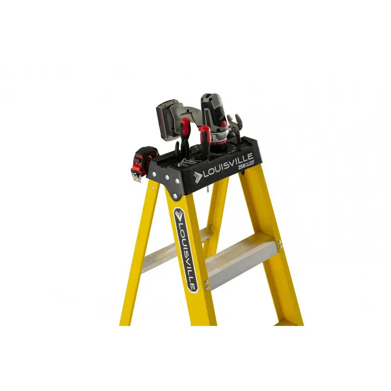 Louisville Fiberglass Step Ladder – 8-Foot Height, 250 lb Load Rating (W-3118-08)
