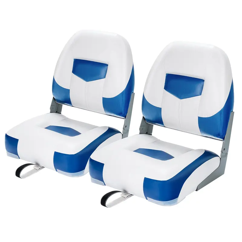 Low-Back Folding Boat Seats – 2-Pack Marine-Grade Seat Set for Small Watercraft