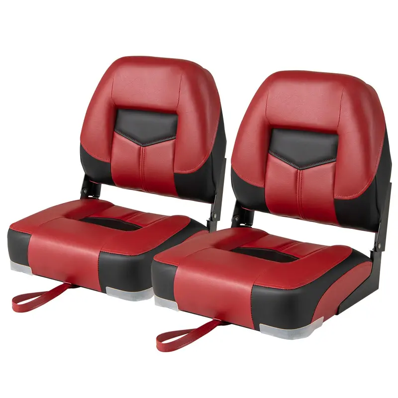Low-Back Folding Boat Seats – 2-Pack Marine-Grade Seat Set for Small Watercraft