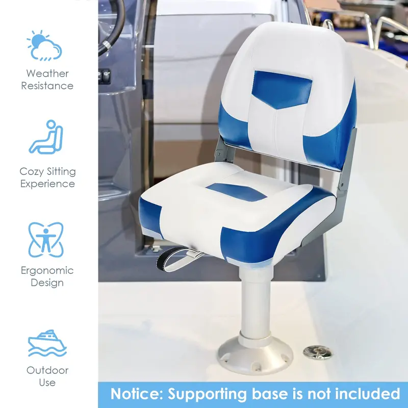 Low-Back Folding Boat Seats – 2-Pack Marine-Grade Seat Set for Small Watercraft