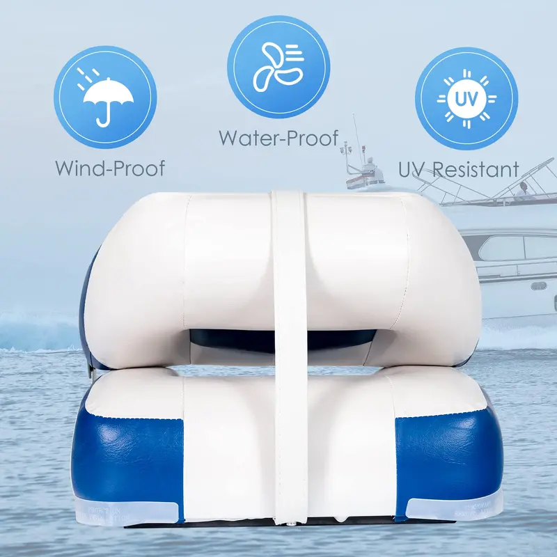 Low-Back Folding Boat Seats – 2-Pack Marine-Grade Seat Set for Small Watercraft