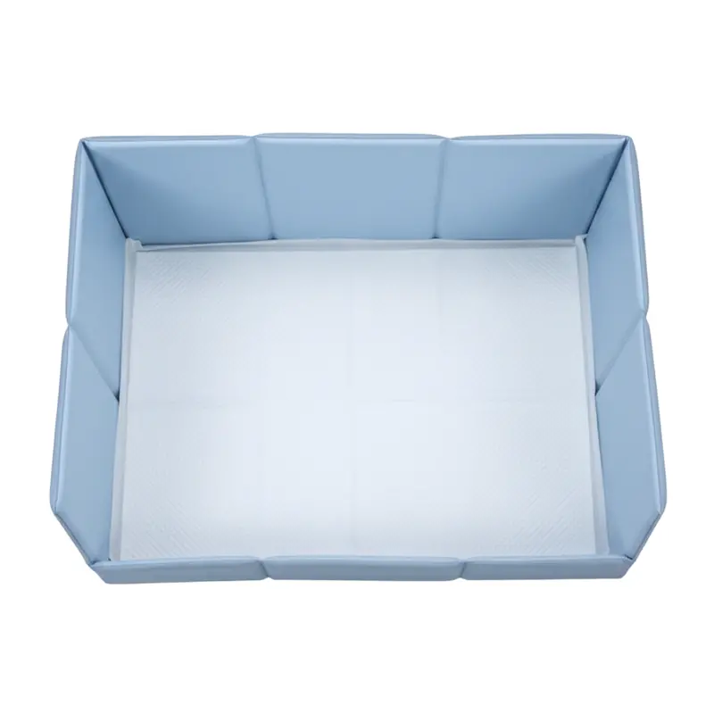 Low-Profile Indoor Dog Pee Pad Tray – Foldable, Raised Edges & Leak-Resistant Base