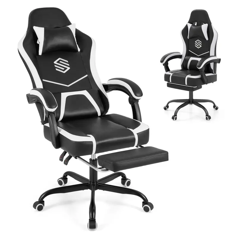 Lumbar-Support Computer Chair with Footrest & Linkage Armrests – Ergonomic Design