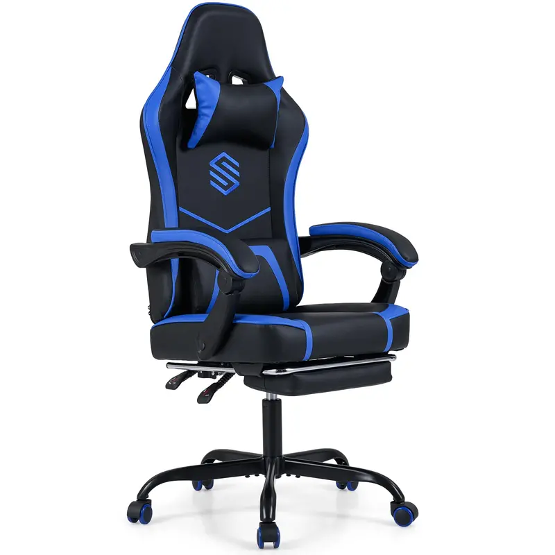 Lumbar-Support Computer Chair with Footrest & Linkage Armrests – Ergonomic Design