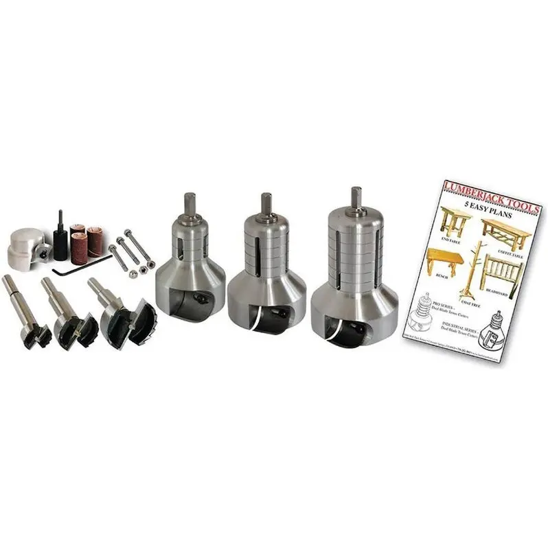 Lumberjack Tools PSK3 Pro Tenon & Forstner Bit Set – Three Sizes (1", 1-1/2", 2") for Precision Woodworking
