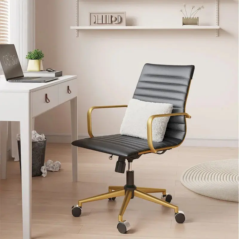 LUXMOD Ribbed Ergonomic Office Chair for Home or Workspace