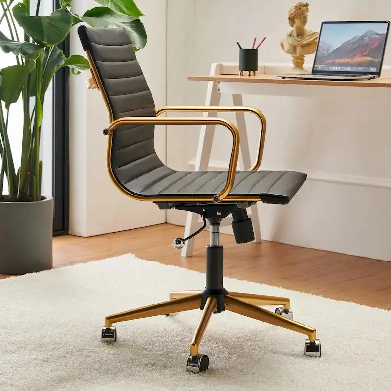 LUXMOD Ribbed Ergonomic Office Chair for Home or Workspace