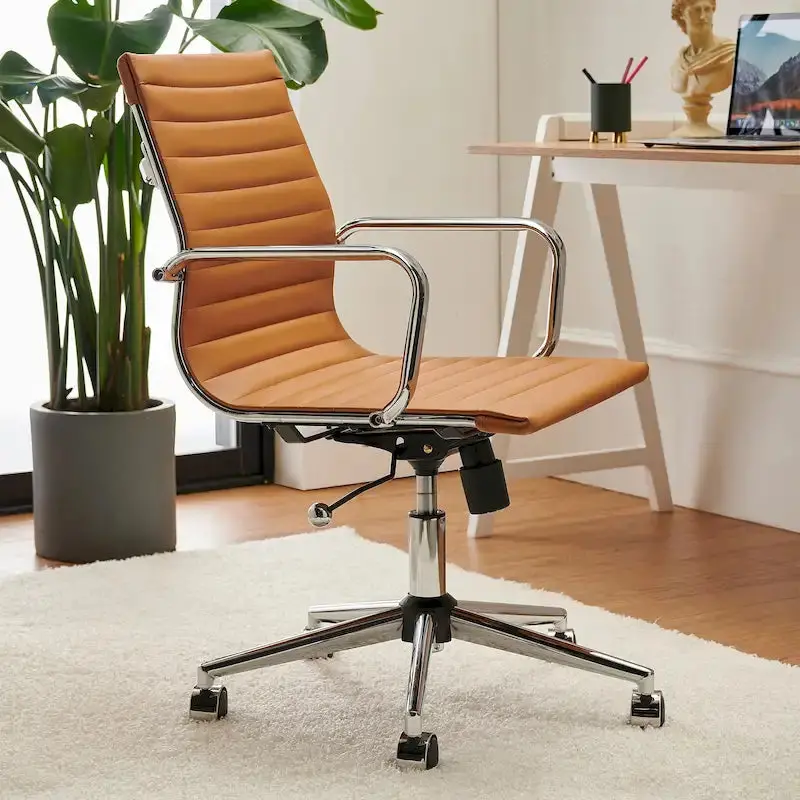 LUXMOD Ribbed Ergonomic Office Chair for Home or Workspace