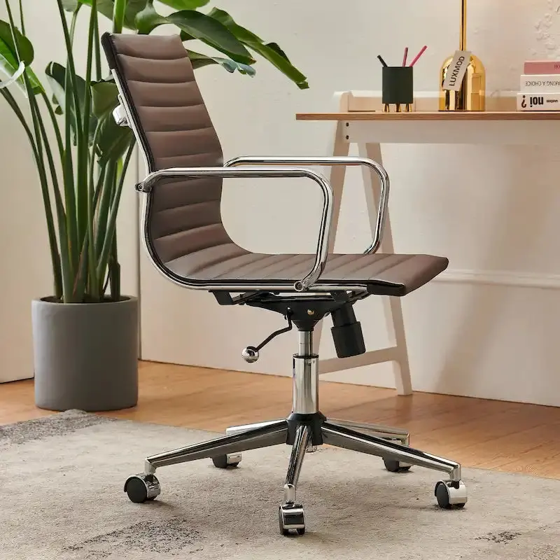 LUXMOD Ribbed Ergonomic Office Chair for Home or Workspace