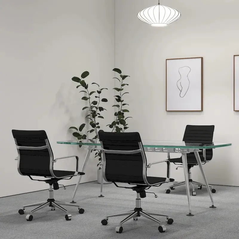 LUXMOD Ribbed Ergonomic Office Chair for Home or Workspace
