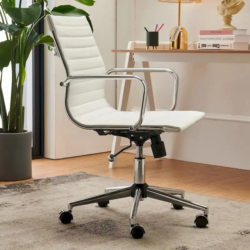 LUXMOD Ribbed Ergonomic Office Chair for Home or Workspace