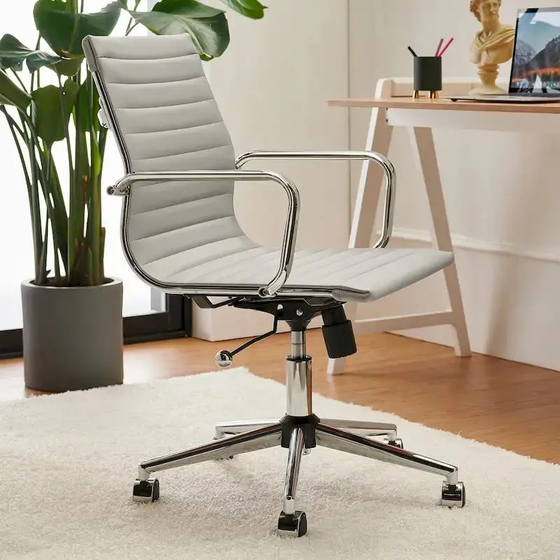 LUXMOD Ribbed Ergonomic Office Chair for Home or Workspace