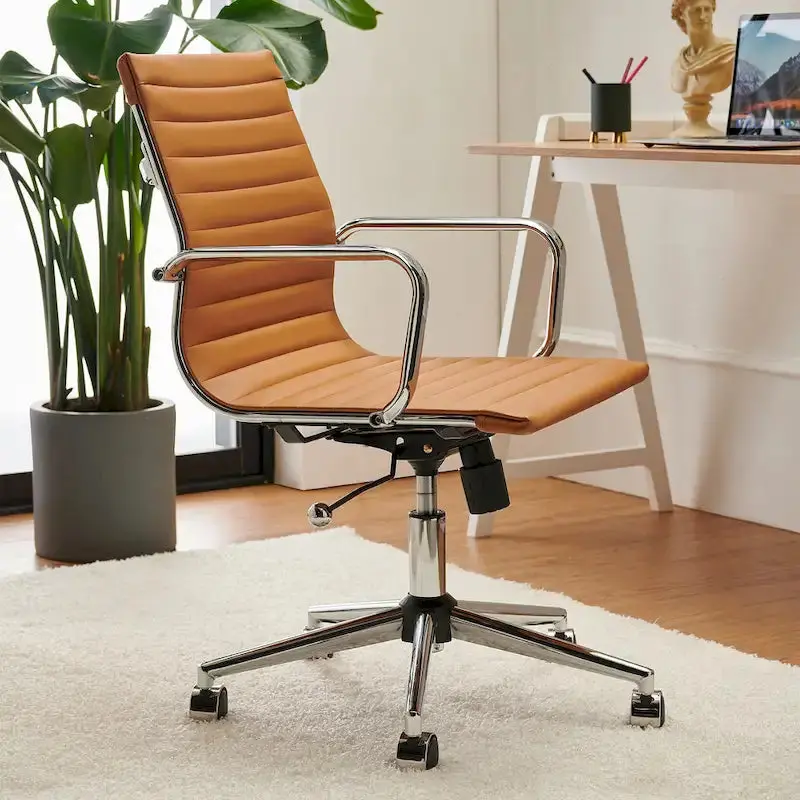LUXMOD Ribbed Ergonomic Office Chair for Home or Workspace