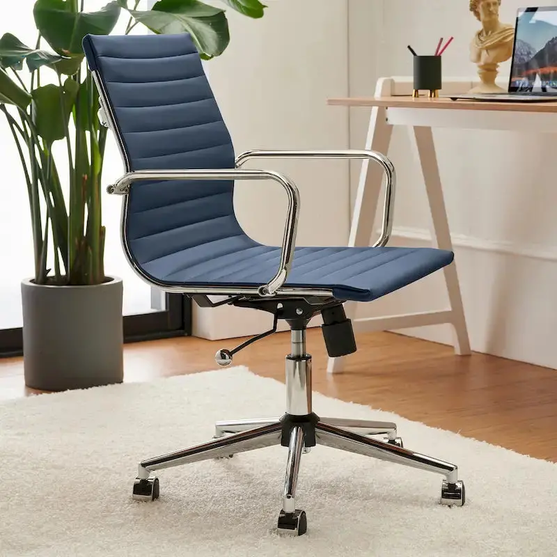 LUXMOD Ribbed Ergonomic Office Chair for Home or Workspace