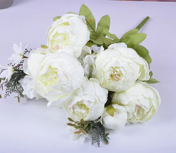 Luxury Peony Silk Flower Bouquet – 13-Piece European-Style Arrangement, 47 cm 4