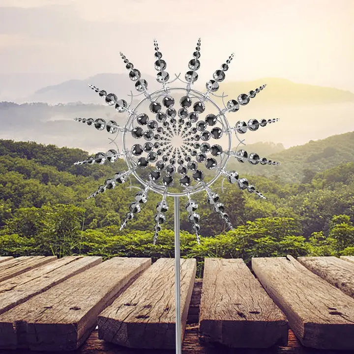 Magic Metal Windmill Garden Sculpture | Spinning Outdoor Wind Decor