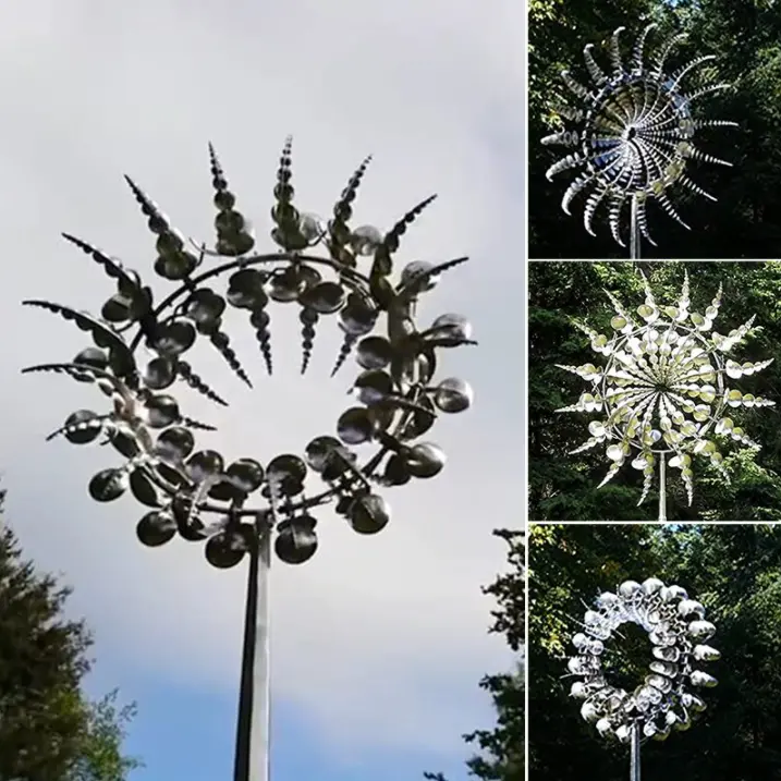 Magic Metal Windmill Garden Sculpture | Spinning Outdoor Wind Decor